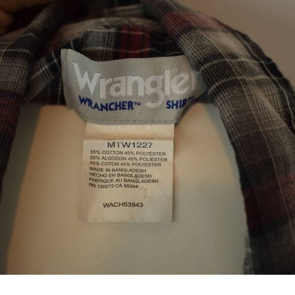 Wrangler Wrancher Mens XL Long Sleeve Plaid Snap Closure Shirt - Picture 5 of 5